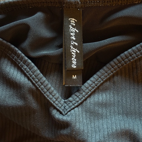 For Love & Lemons Black Ribbed athletic leggings and sports bra - Picture 3 of 5